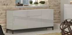 Credenza bianco lucida 170x40x72h cm 3 ante e 1 cassetto - Allel