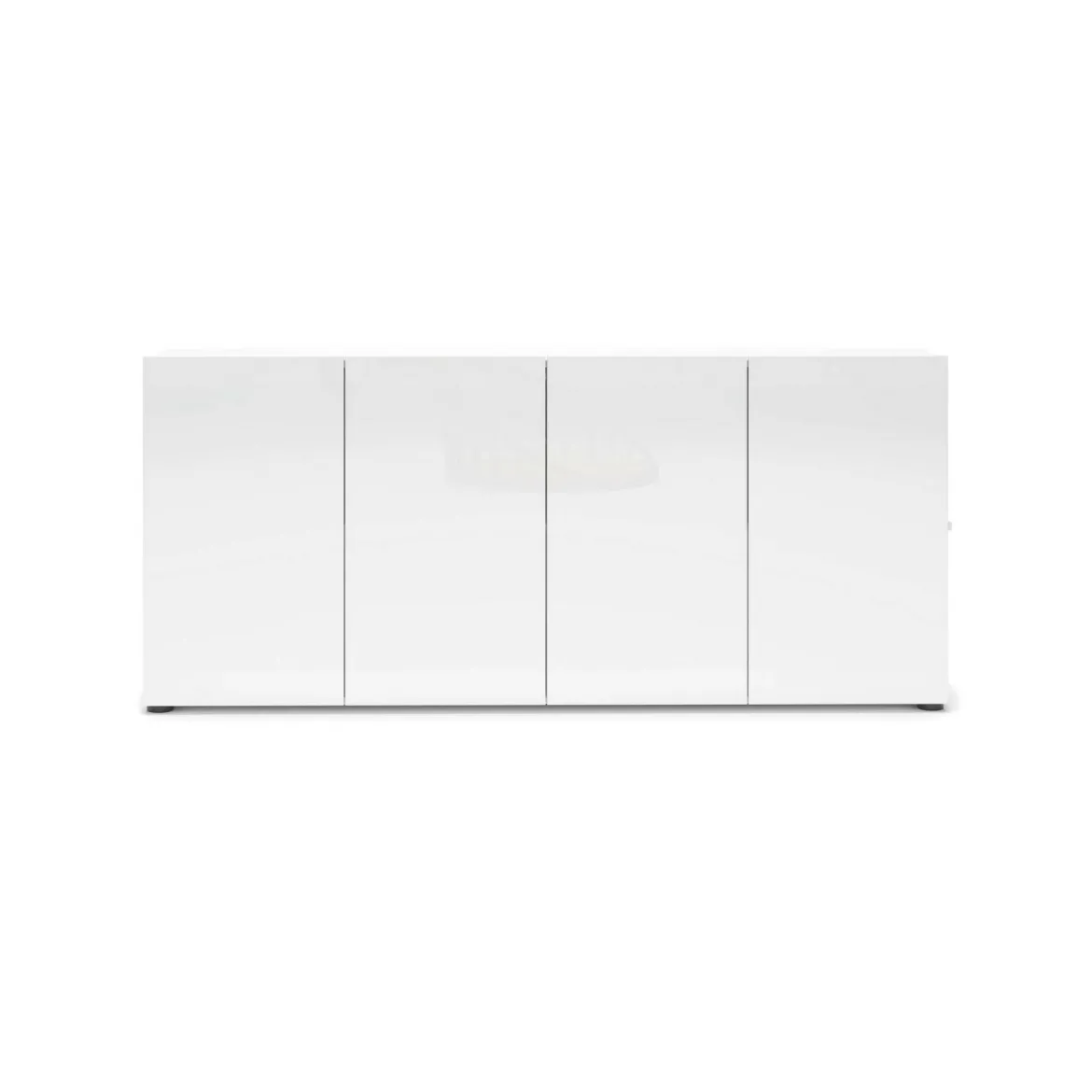 Credenza bianco lucida 180x41x86h cm 4 ante - Aulina