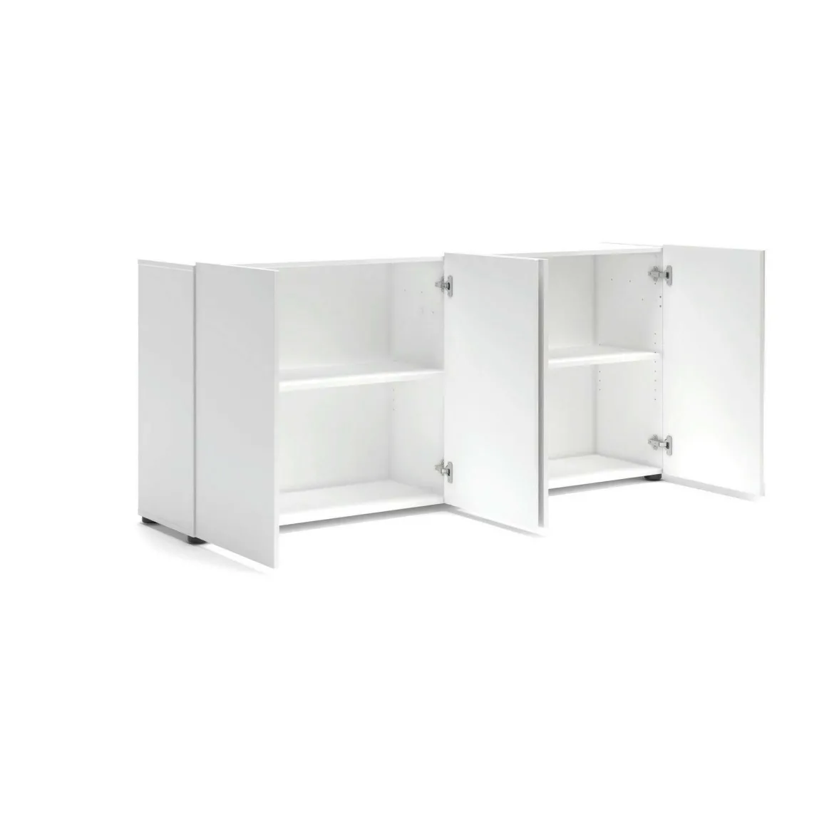 Credenza bianco lucida 180x41x86h cm 4 ante - Aulina