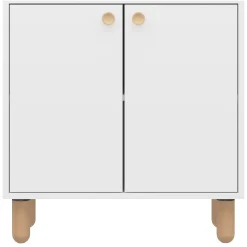 Credenza Bianco Marrone Rovere un Ripiano 2 Ante 72x36x73h cm, 2 Vani - Pontida
