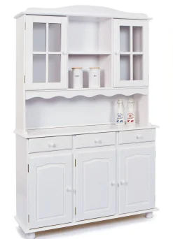Credenza Bianco 6 Ripiani 3 Cassetti 130x32x198h cm, 5 Ante - Presezzo