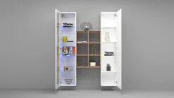 Credenza Bianco 8 Ripiani 16 Vani 40x30x180h cm, 2 Ante - Rimella