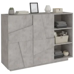 Credenza cemento 121x38x86h cm 2 ante - Acab