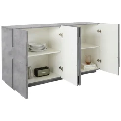 Credenza cemento 162x44x86h cm 4 ante - Augusto