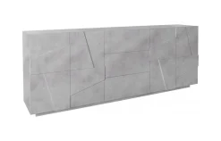 Credenza cemento 224x44x86h cm 4 ante e 3 cassetti - Zeus