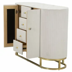 Credenza crema e bianca 120x40x85h cm 2 ante e 4 cassetti - Lodovico