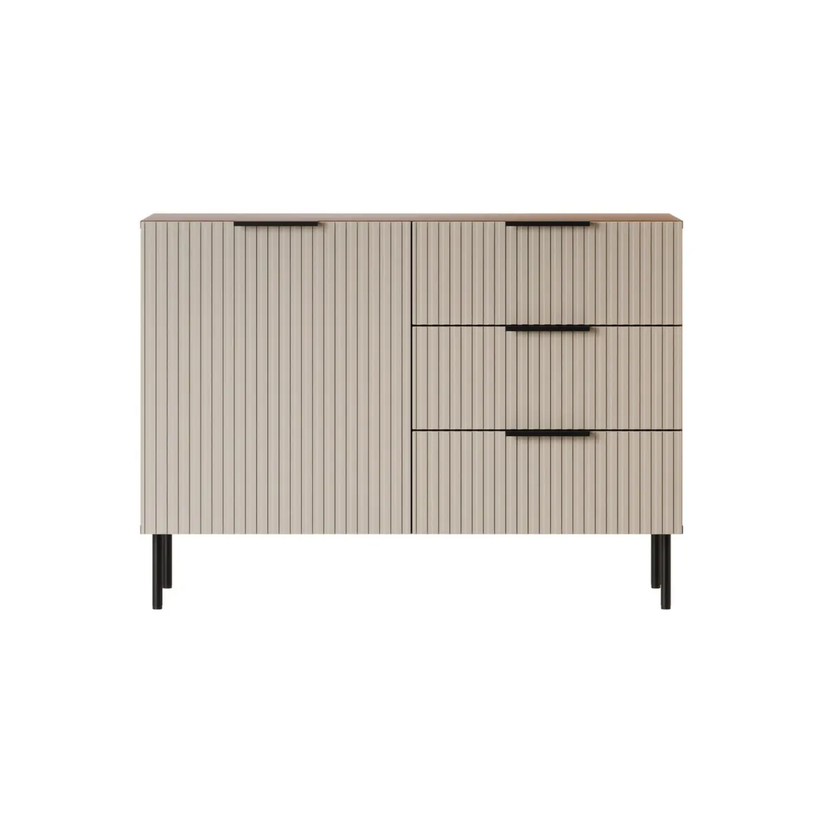 Credenza Grado, 104x42 h75 cm, Noce e Beige