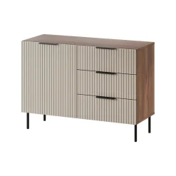 Credenza Grado, 104x42 h75 cm, Noce e Beige