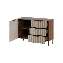 Credenza Grado, 104x42 h75 cm, Noce e Beige