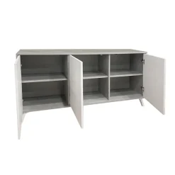 Credenza grigia chiaro e bianca porta piatti 153x39x72h cm 3 ante - Annina