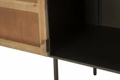 Credenza grigia e marrone 145x47x76h cm 2 ante e 3 cassetti - Jones