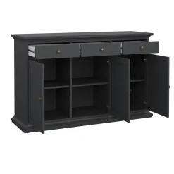 Credenza grigia 143x46x91h cm 3 ante e 3 cassetti - Asola