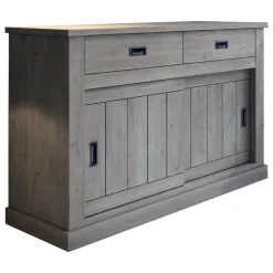 Credenza Grigio Rovere Grigio 2 Ripiani 2 Cassetti 138x50x95h cm, 2 Ante - Lupara