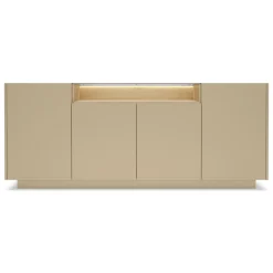Credenza Marrone Chiaro Marrone Rovere 3 Cassetti 2 Ripiani 176x40x83h cm, Apertura Battente, Scorrevole - Haleli