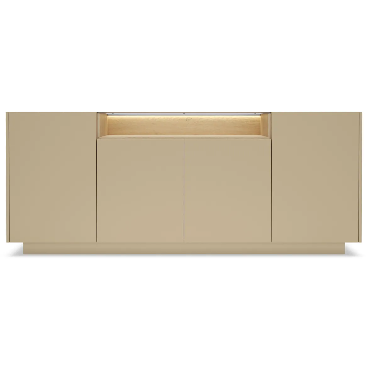 Credenza Marrone Chiaro Marrone Rovere 3 Cassetti 2 Ripiani 176x40x83h cm, Apertura Battente, Scorrevole - Haleli
