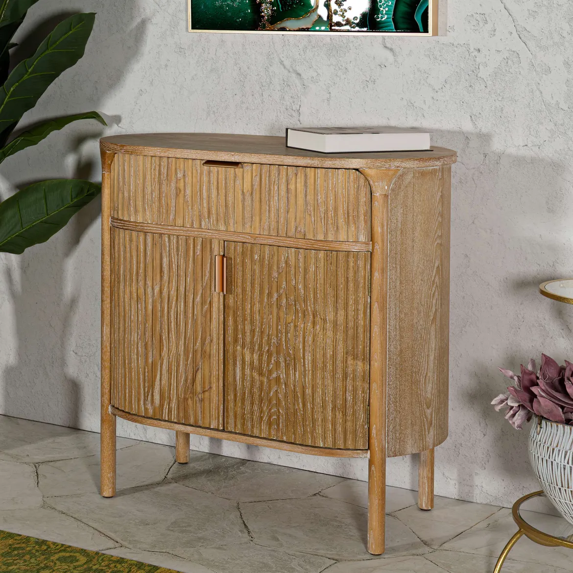 Credenza Marrone Ciliegio un Cassetto un Ripiano 81x46x82h cm, Apertura Battente, Scorrevole - Falomo