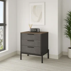 Credenza marrone e grigia 54x44x70h cm 3 cassetti - Butchoy
