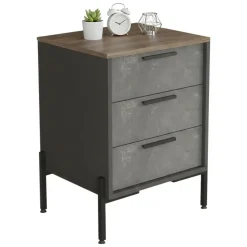 Credenza marrone e grigia 54x44x70h cm 3 cassetti - Butchoy