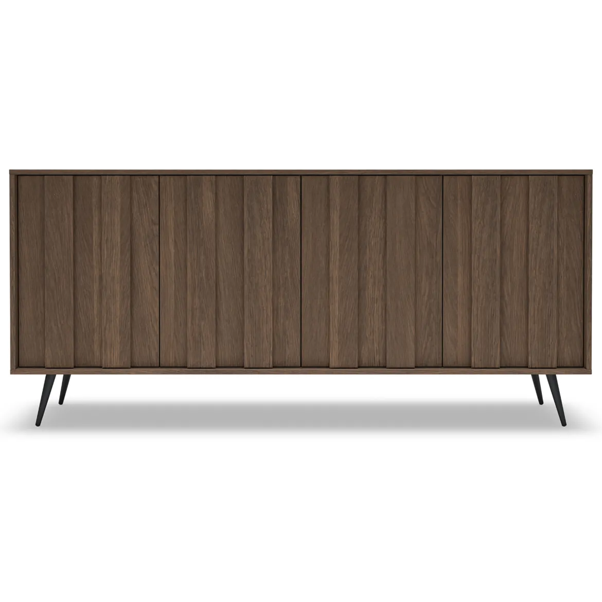 Credenza Marrone Noce 4 Ripiani Apertura Battente 183x40x83h cm, 4 Ante - Haga