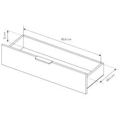 Credenza Marrone Noce Trasparente 3 Cassetti un Ripiano 181x39x83h cm, Apertura Battente, Scorrevole - Hara