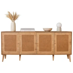 Credenza Marrone Rovere Apertura Battente 4 Ante 180x41x81h cm, Chiusura Battente - Mascali