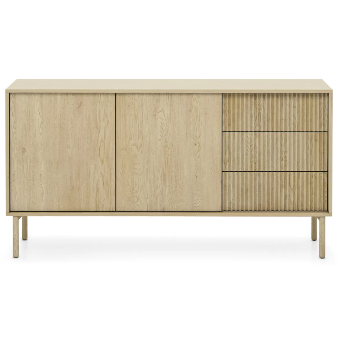 Credenza Marrone Rovere 3 Cassetti 2 Ripiani 160x38x80h cm, Apertura Battente, Scorrevole - Hamonene