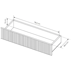 Credenza Marrone Rovere 3 Cassetti 2 Ripiani 196x40x82h cm, Apertura Scorrevole - Hanira