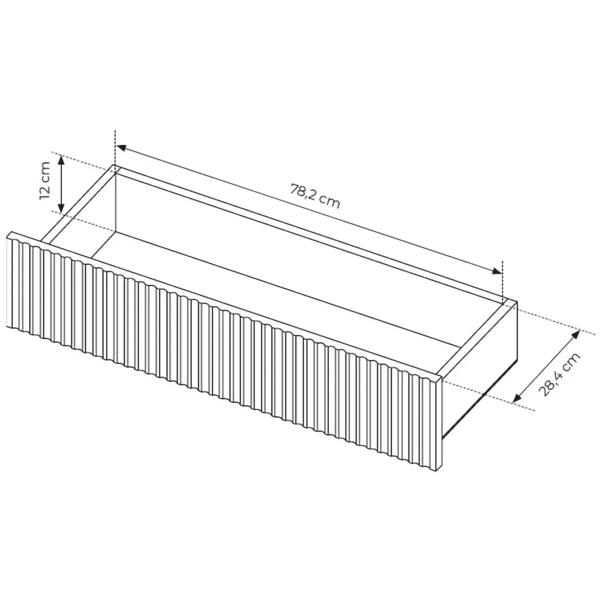 Credenza Marrone Rovere 3 Cassetti 2 Ripiani 196x40x82h cm, Apertura Scorrevole - Hanira
