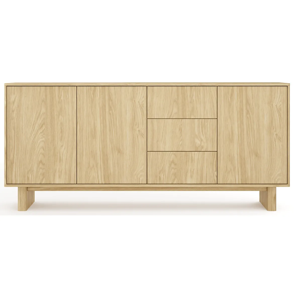 Credenza Marrone Rovere 3 Cassetti 6 Ripiani 130x32x198h cm, 12 Vani - Presezzo