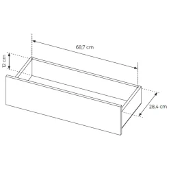 Credenza Marrone Rovere 6 Cassetti un Ripiano 160x38x80h cm, Apertura Scorrevole - Hana