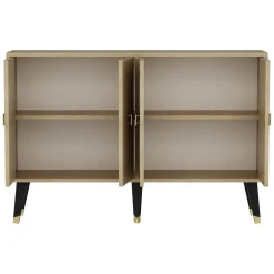 Credenza Marrone Rovere oro 2 Ripiani 4 Vani 120x30x80h cm, 4 Ante - Thiene
