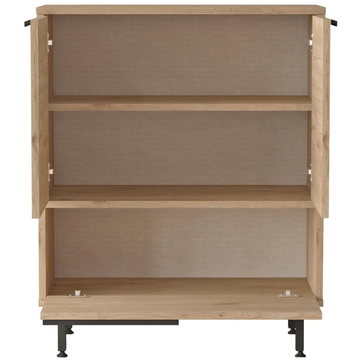 Credenza Marrone Rovere 3 Ripiani 3 Ante 75x36x90h cm, 3 Vani - Rive