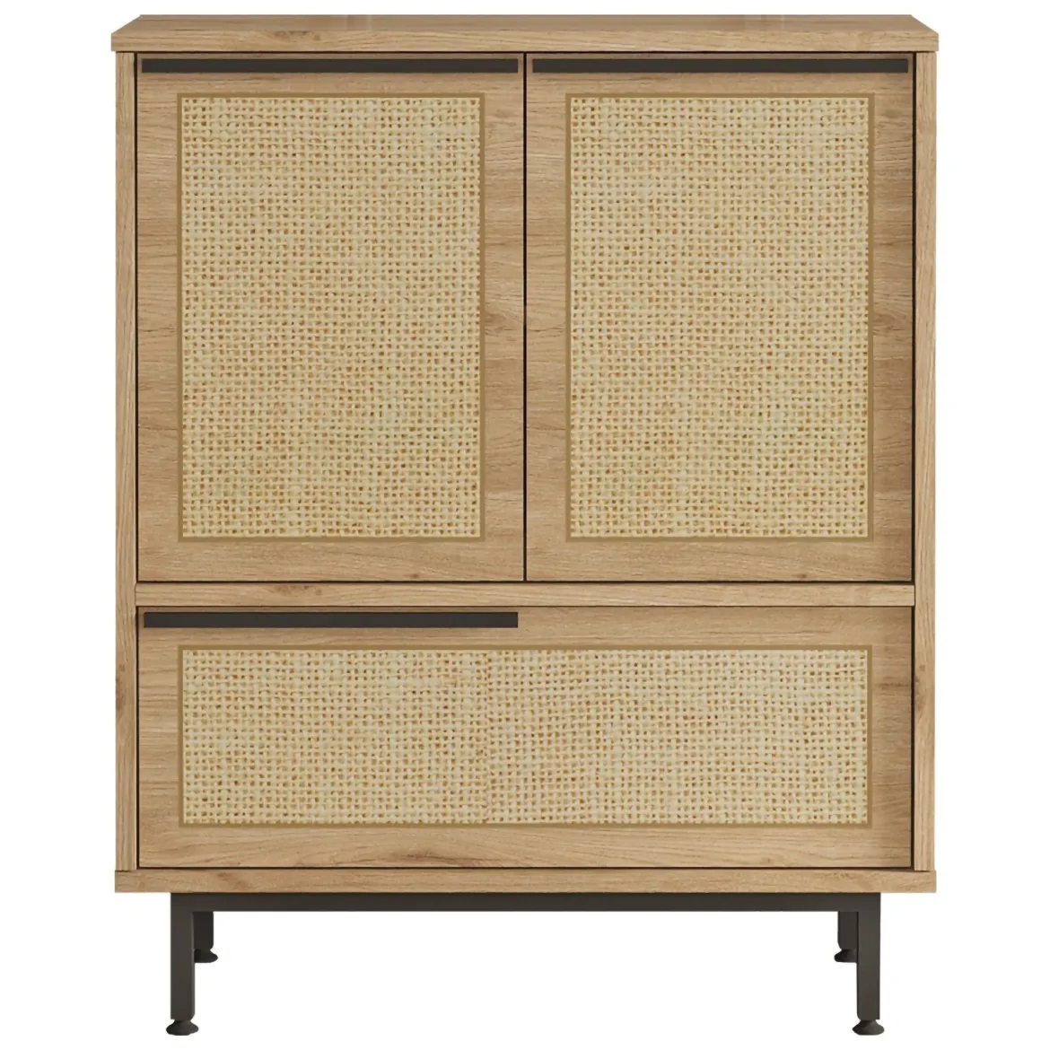 Credenza Marrone Rovere 3 Ripiani Apertura Battente 182x44x90h cm, 3 Ante - Malosco