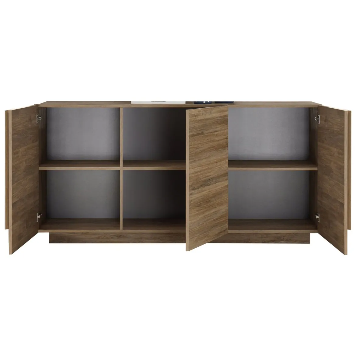 Credenza Marrone Rovere 3 Ripiani Apertura Battente 182x44x90h cm, 3 Ante - Malosco