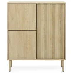 Credenza Marrone Rovere 5 Ripiani Apertura Battente 104x40x122h cm, 3 Ante - Hatote