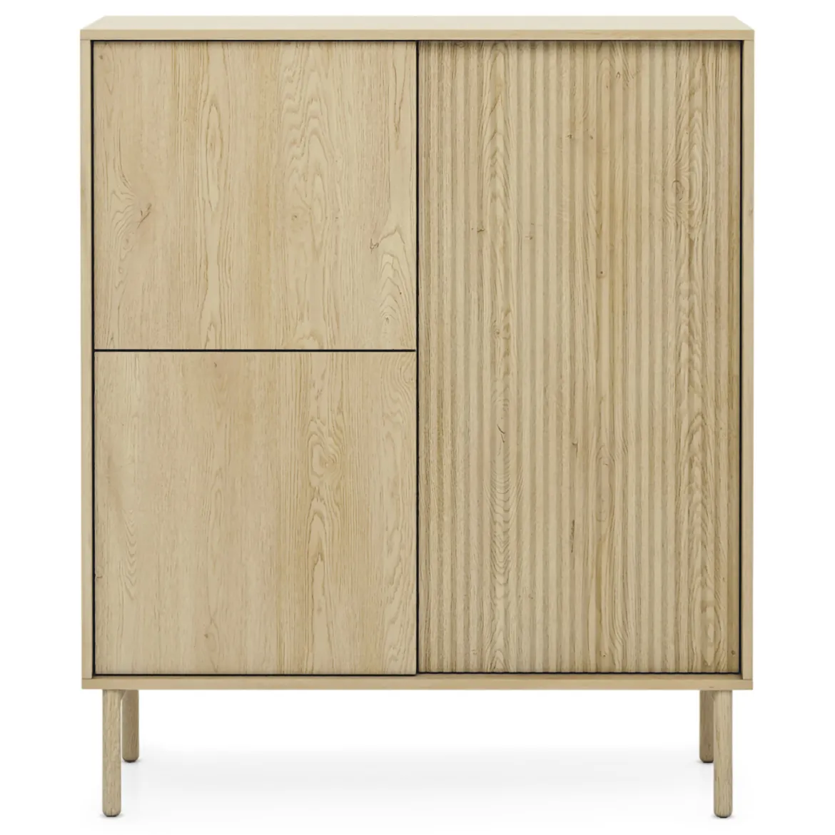 Credenza Marrone Rovere 5 Ripiani Apertura Battente 104x40x122h cm, 3 Ante - Hatote