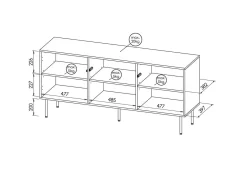 Credenza Montano, 151x40 h72 cm, Noce