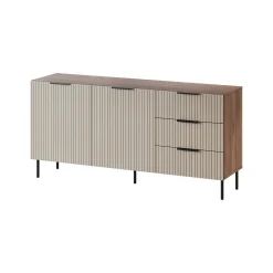 Credenza Monzuno, 156x42 h75 cm, Noce e Beige