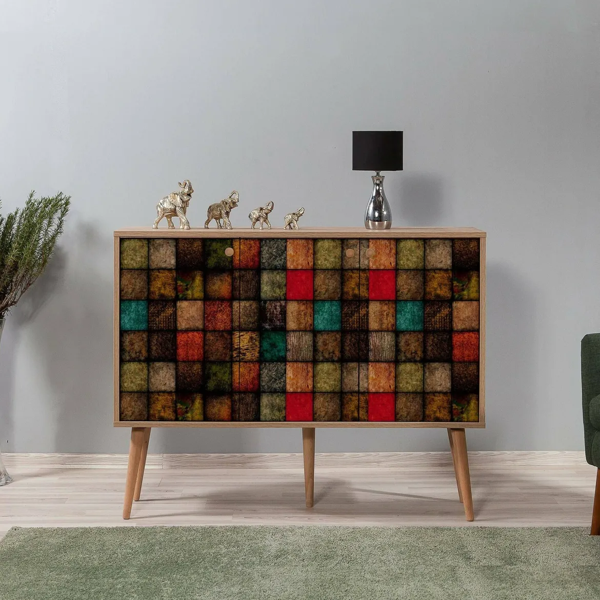 Credenza mosaico 120x36x90h cm 3 ante - Arzumia