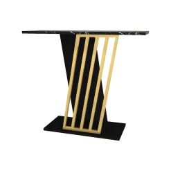 Credenza nera e oro 90x29x76h cm moderna - Cempaka