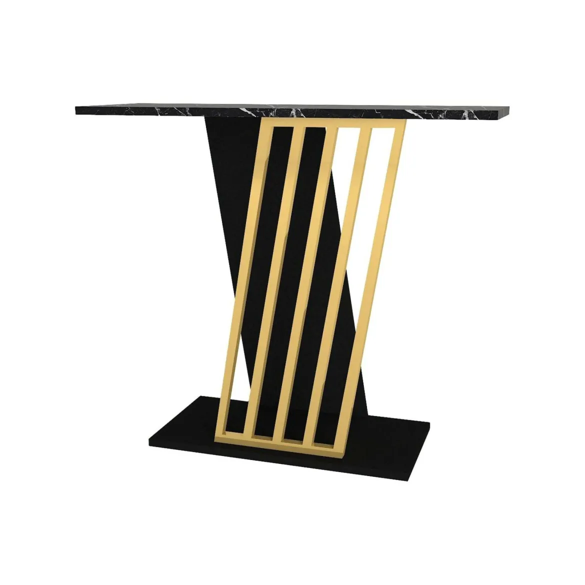 Credenza nera e oro 90x29x76h cm moderna - Cempaka