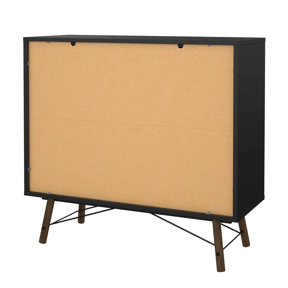 Credenza nera,noce 101x40x94h cm 6 cassetti - Maka