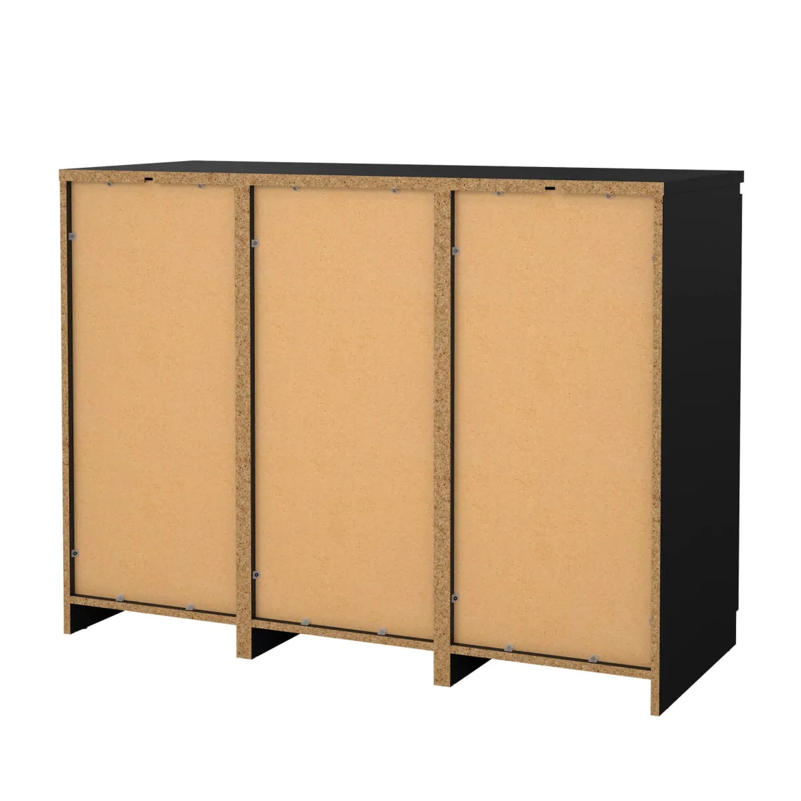 Credenza nera 120x50x90h cm 2 ante e 4 cassetti - Angelika