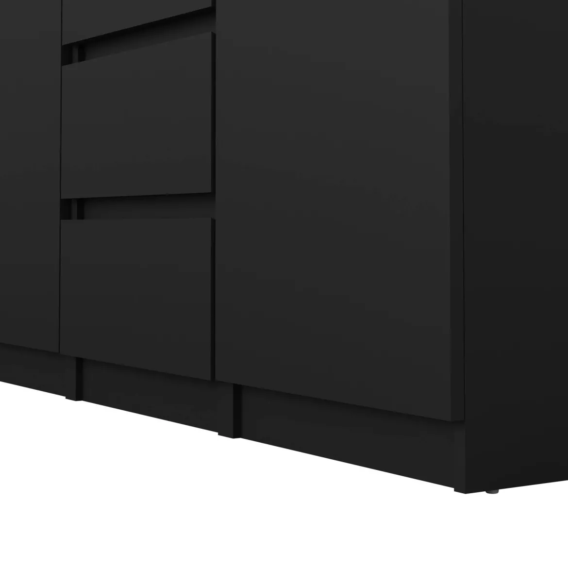 Credenza nera 120x50x90h cm 2 ante e 4 cassetti - Angelika