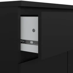 Credenza nera 80x40x100h cm 2 ante e 1 cassetto - Genziana