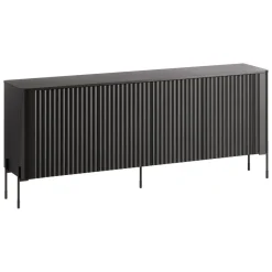 Credenza nera 190x39x80h cm 4 ante - Laion