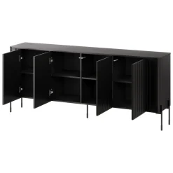Credenza nera 190x39x80h cm 4 ante - Laion