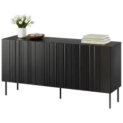 Credenza nera 150x42x75h cm 3 ante - Spirano
