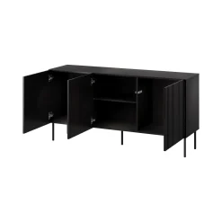 Credenza nera 150x42x75h cm 3 ante - Spirano