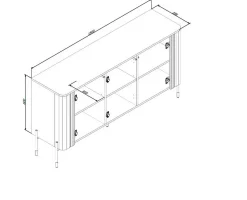 Credenza nera 150x39x80h cm 3 ante - Susegana
